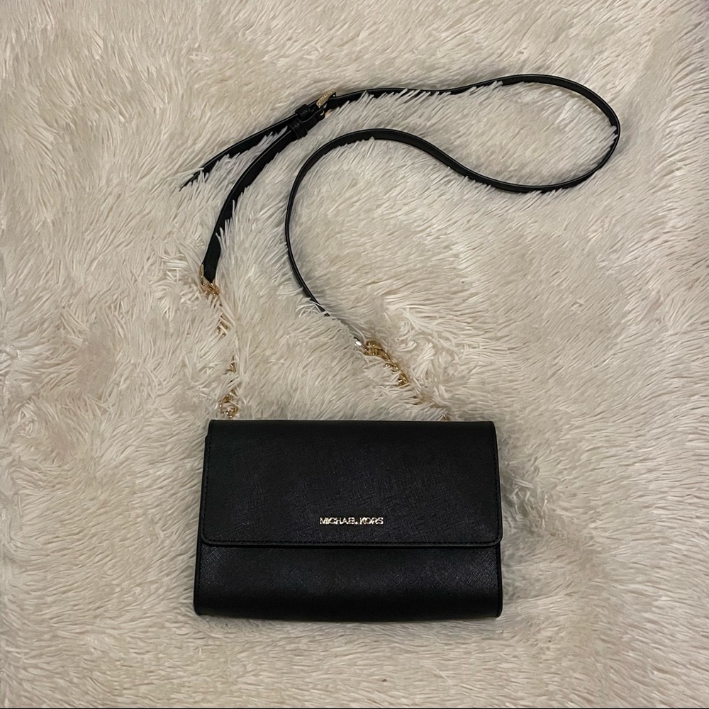 Michael Kors Jet Set Travel Black Crossbody
